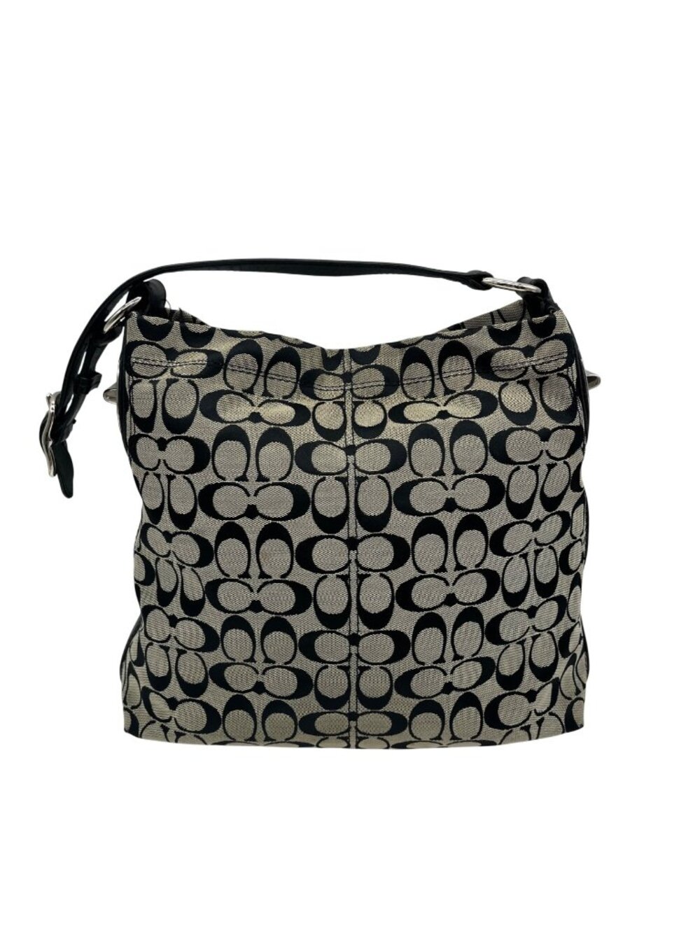 Coach Grey Signature Canvas Hobo Shoulder Bag F16538